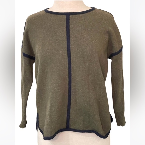 J. Crew Women’s Sweater 100% Wool Black Label Olive Green Size Small - Picture 5 of 9